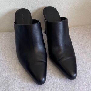 Vince Black Leather Mules